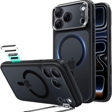 iPhone 18 Pro Max/17 Pro Max Classic Hybrid Magsafe Standlı Kapak Kılıf - Siyah 2 2