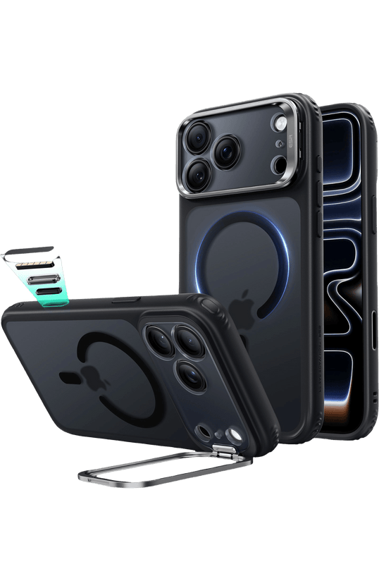 iPhone 18 Pro Max/17 Pro Max Classic Hybrid Magsafe Standlı Kapak Kılıf - Siyah 2 2