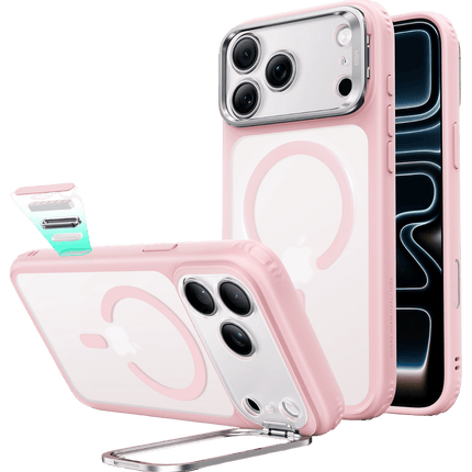 iPhone 18 Pro Max/17 Pro Max Classic Hybrid Magsafe Standlı Kapak Kılıf - Pembe 2