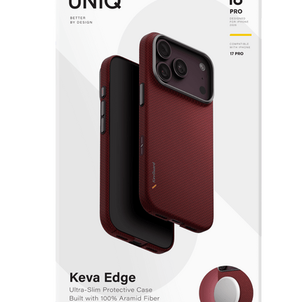 iPhone 18 Pro Max/17 Pro Max Keva Edge Slim Aramid Magsafe Kapak Kılıf - Bordo 5