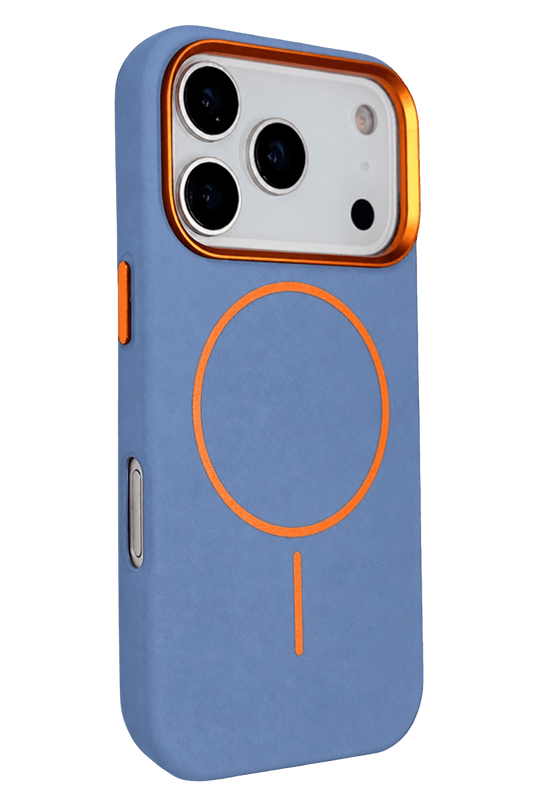 iPhone 18 Pro Max/17 Pro Max Luno Deri Magsafe Kapak Kılıf - Sierra Blue