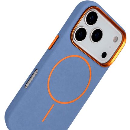 iPhone 18 Pro Max/17 Pro Max Luno Deri Magsafe Kapak Kılıf - Sierra Blue 3