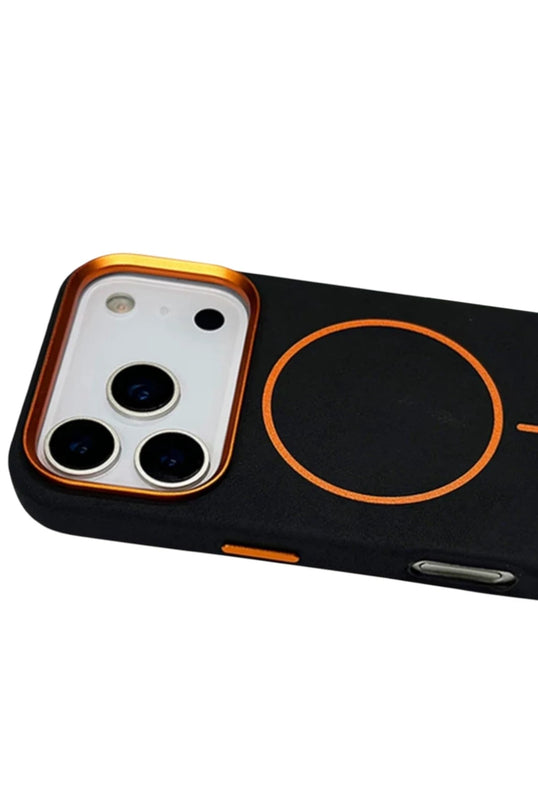 iPhone 18 Pro Max/17 Pro Max Luno Deri Magsafe Kapak Kılıf - Siyah 3