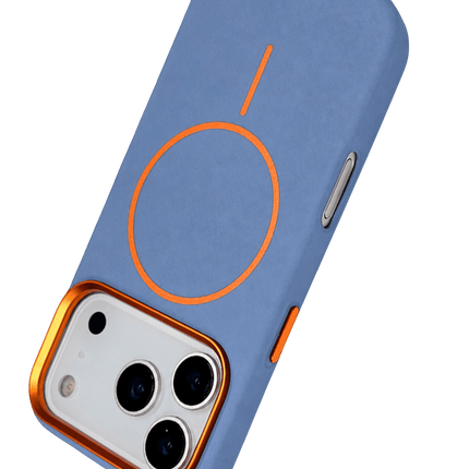 iPhone 18 Pro Max/17 Pro Max Luno Deri Magsafe Kapak Kılıf - Sierra Blue 2