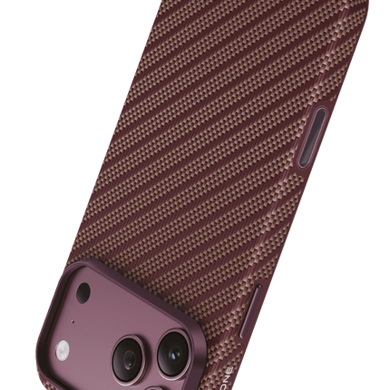 iPhone 18 Pro Max/17 Pro Max Mono Aramid Fiber Magsafe Kapak Kılıf - Bordo 3