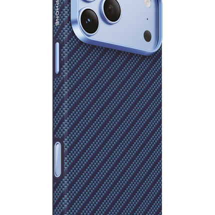 iPhone 18 Pro Max/17 Pro Max Mono Aramid Fiber Magsafe Kapak Kılıf - Koyu Mavi
