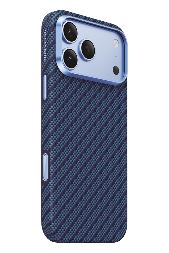 iPhone 18 Pro Max/17 Pro Max Mono Aramid Fiber Magsafe Kapak Kılıf - Koyu Mavi