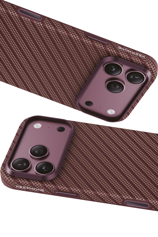 iPhone 18 Pro Max/17 Pro Max Mono Aramid Fiber Magsafe Kapak Kılıf - Bordo 2