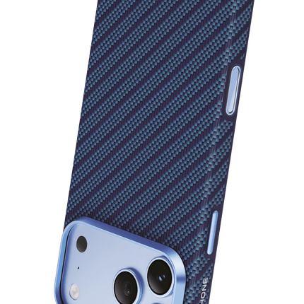 iPhone 18 Pro Max/17 Pro Max Mono Aramid Fiber Magsafe Kapak Kılıf - Koyu Mavi 3