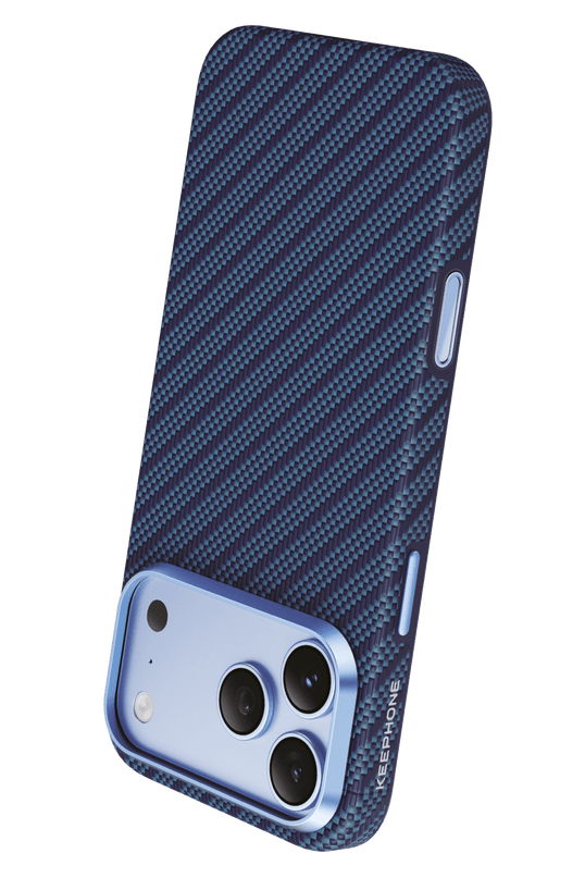 iPhone 18 Pro Max/17 Pro Max Mono Aramid Fiber Magsafe Kapak Kılıf - Koyu Mavi 3