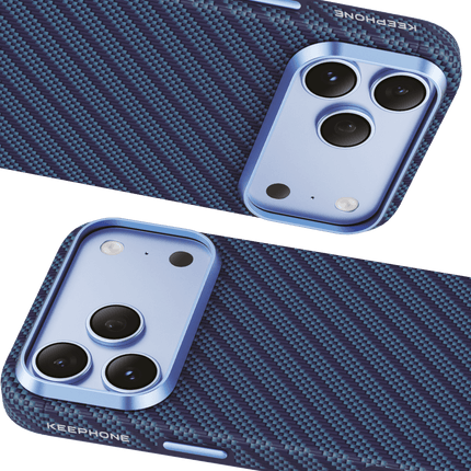 iPhone 18 Pro Max/17 Pro Max Mono Aramid Fiber Magsafe Kapak Kılıf - Koyu Mavi 2