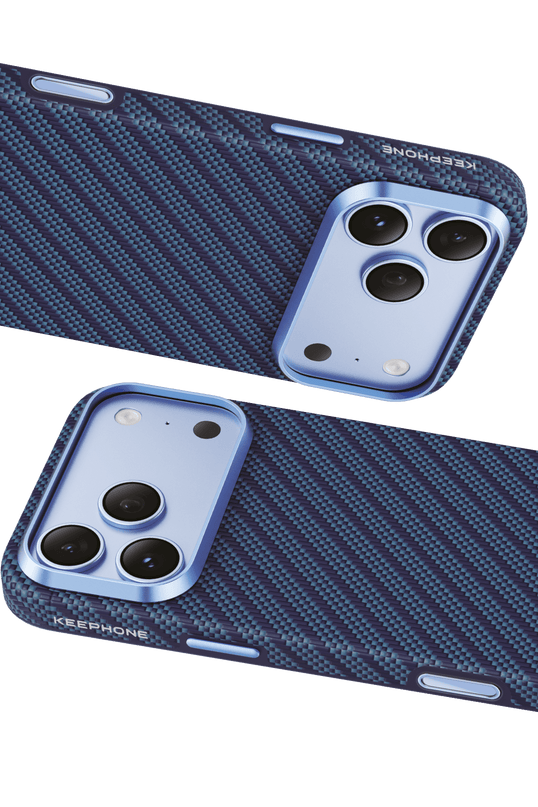 iPhone 18 Pro Max/17 Pro Max Mono Aramid Fiber Magsafe Kapak Kılıf - Koyu Mavi 2