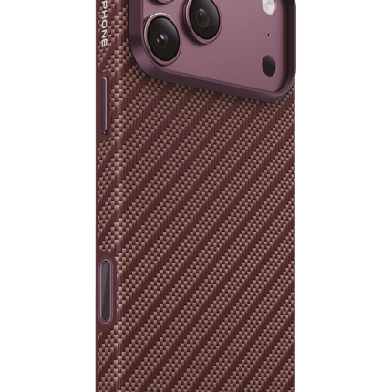 iPhone 18 Pro Max/17 Pro Max Mono Aramid Fiber Magsafe Kapak Kılıf - Bordo