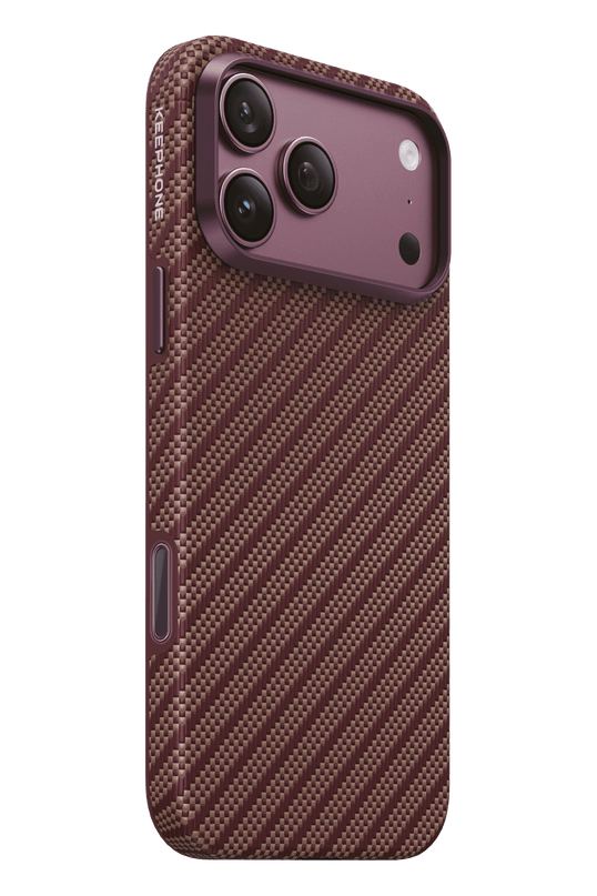 iPhone 18 Pro Max/17 Pro Max Mono Aramid Fiber Magsafe Kapak Kılıf - Bordo