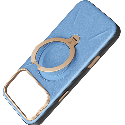 iPhone 18 Pro Max/17 Pro Max O Stand Spin VegSkin Serisi Magsafe Kılıf - Açık Mavi 5