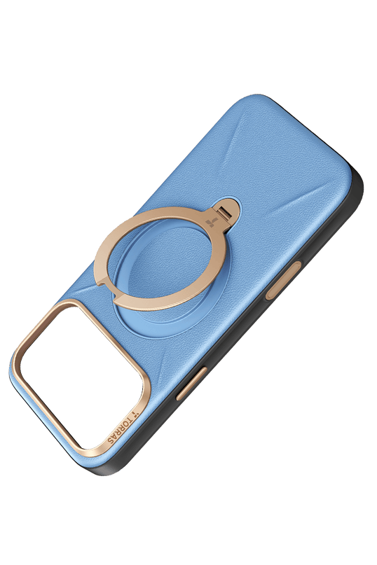 iPhone 18 Pro Max/17 Pro Max O Stand Spin VegSkin Serisi Magsafe Kılıf - Açık Mavi 5