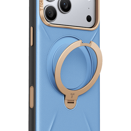 iPhone 18 Pro Max/17 Pro Max O Stand Spin VegSkin Serisi Magsafe Kılıf - Açık Mavi 3
