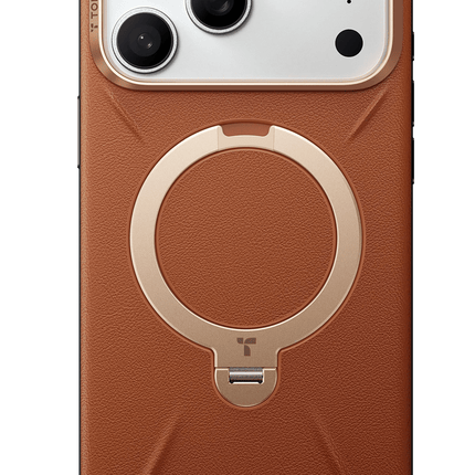 iPhone 18 Pro Max/17 Pro Max O Stand Spin VegSkin Serisi Magsafe Kılıf - Kahverengi 2