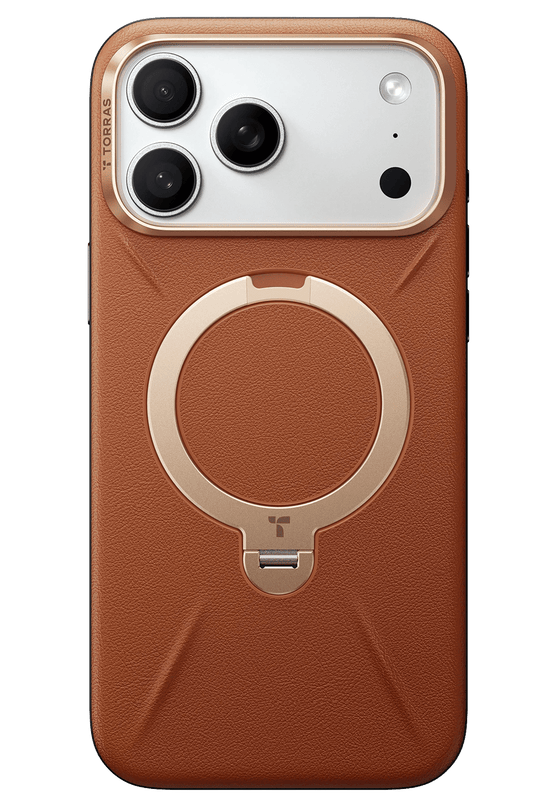 iPhone 18 Pro Max/17 Pro Max O Stand Spin VegSkin Serisi Magsafe Kılıf - Kahverengi 2