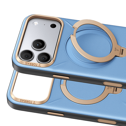 iPhone 18 Pro Max/17 Pro Max O Stand Spin VegSkin Serisi Magsafe Kılıf - Açık Mavi 2