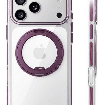 iPhone 18 Pro Max/17 Pro Max Ostand O3 Light Standlı Magsafe Kapak Kılıf - Bordo