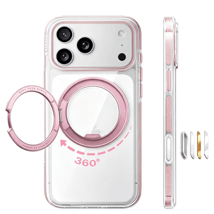 iPhone 18 Pro Max/17 Pro Max Ostand O3 Light Standlı Magsafe Kapak Kılıf - Pembe