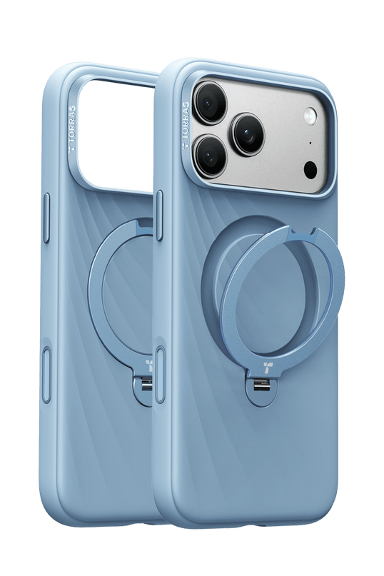 iPhone 18 Pro Max/17 Pro Max Ostand Q3 Silicone Standlı Magsafe Kapak Kılıf - Mavi