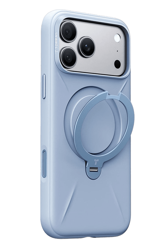 iPhone 18 Pro Max/17 Pro Max Ostand Q3 Silicone Standlı Magsafe Kapak Kılıf - Açık Mavi 2