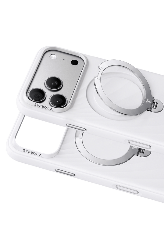 iPhone 18 Pro Max/17 Pro Max Ostand Q3 Silicone Standlı Magsafe Kapak Kılıf - Beyaz 2