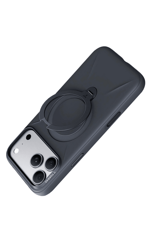iPhone 18 Pro Max/17 Pro Max Ostand Q3 Silicone Standlı Magsafe Kapak Kılıf - Siyah 3