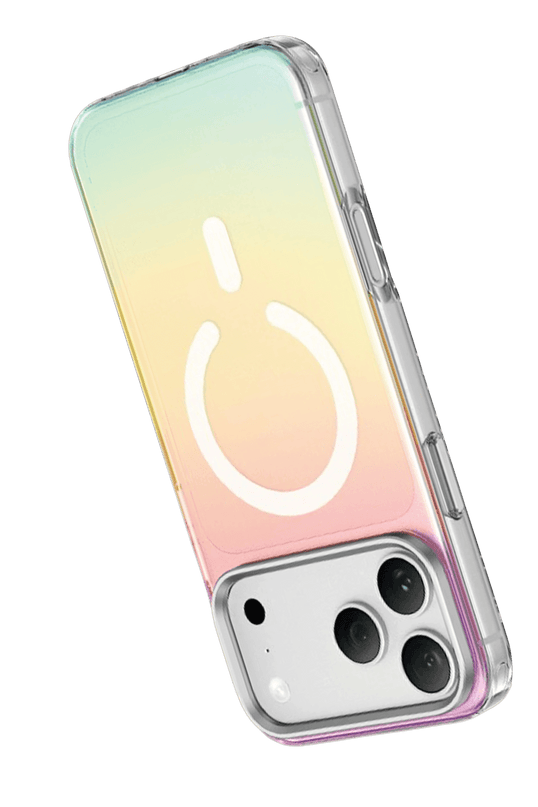 iPhone 18 Pro Max/17 Pro Max Rainbow Magsafe Kapak Kılıf - Gümüş 3