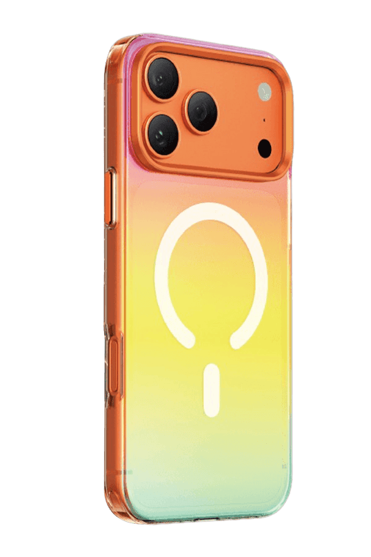 iPhone 18 Pro Max/17 Pro Max Rainbow Magsafe Kapak Kılıf - Turuncu 2 3