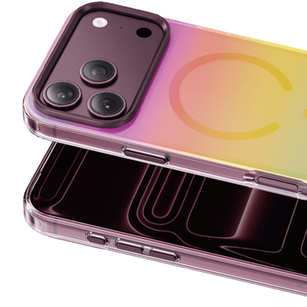 iPhone 18 Pro Max/17 Pro Max Rainbow Magsafe Kapak Kılıf - Bordo 2