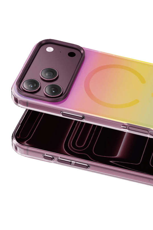 iPhone 18 Pro Max/17 Pro Max Rainbow Magsafe Kapak Kılıf - Bordo 2