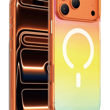 iPhone 18 Pro Max/17 Pro Max Rainbow Magsafe Kapak Kılıf - Turuncu 2