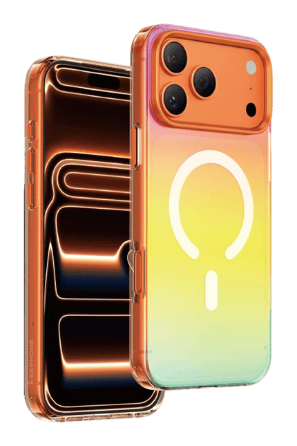 iPhone 18 Pro Max/17 Pro Max Rainbow Magsafe Kapak Kılıf - Turuncu 2