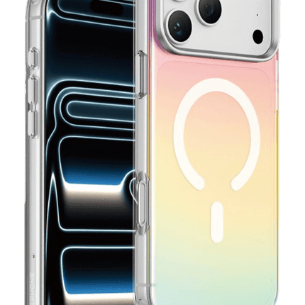 iPhone 18 Pro Max/17 Pro Max Rainbow Magsafe Kapak Kılıf - Gümüş