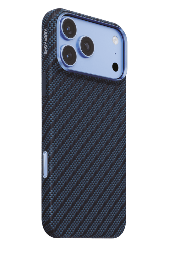 iPhone 18 Pro Max/17 Pro Max Titan Aramid Fiber Magsafe Kapak Kılıf - Lacivert