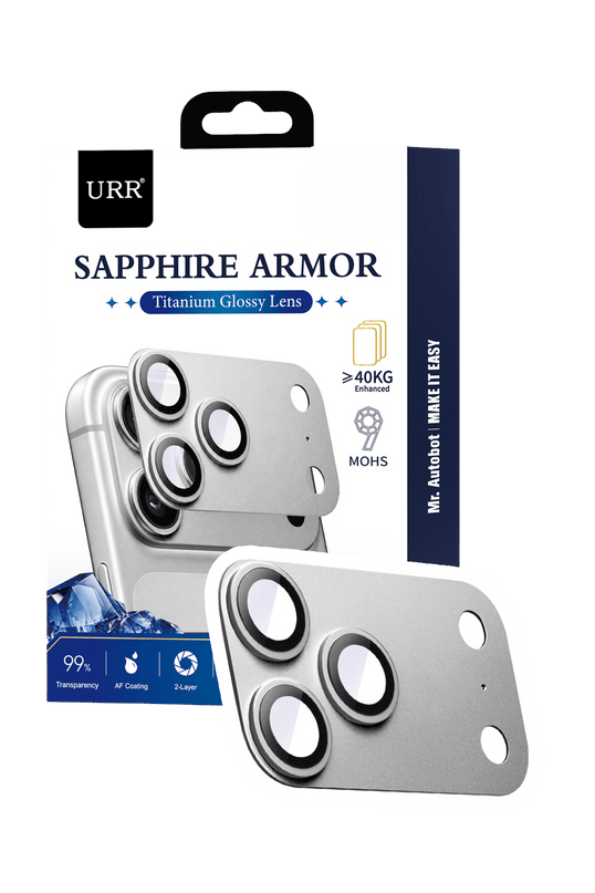 iPhone 18 Pro Sapphire Armor Kamera Lens Koruyucu - Gümüş