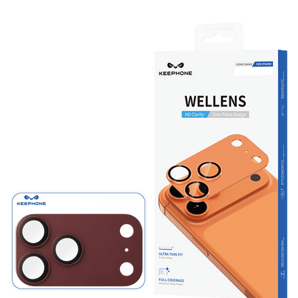 iPhone 18 Pro Wellens Kamera Lens Koruyucu - Bordo