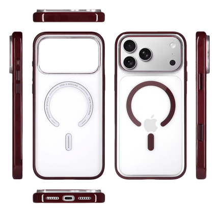 iPhone 18 Pro/17 Pro HBC-421 Lya Magsafe Kapak Kılıf - Bordo 3