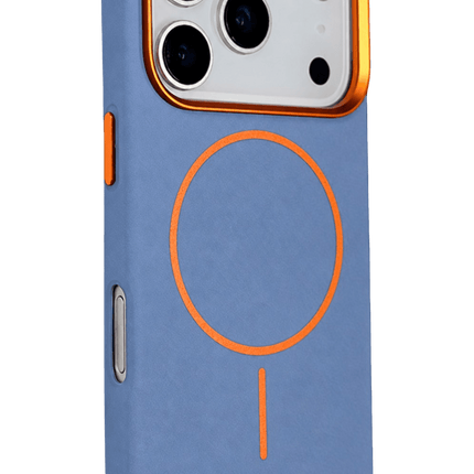 iPhone 18 Pro/17 Pro Luno Deri Magsafe Kapak Kılıf - Sierra Blue