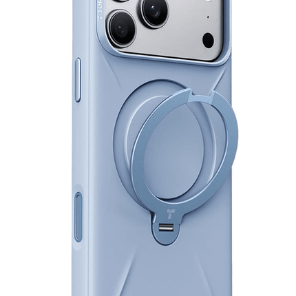 iPhone 18 Pro/17 Pro Ostand Q3 Silicone Standlı Magsafe Kapak Kılıf - Açık Mavi 2