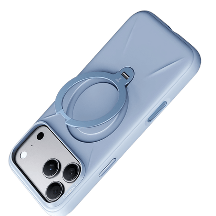 iPhone 18 Pro/17 Pro Ostand Q3 Silicone Standlı Magsafe Kapak Kılıf - Açık Mavi 3