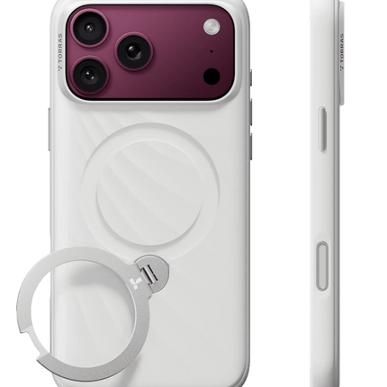 iPhone 18 Pro/17 Pro Ostand Q3 Silicone Wind Standlı Magsafe Kapak Kılıf - Beyaz 3