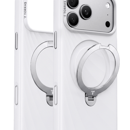iPhone 18 Pro/17 Pro Ostand Q3 Silicone Wind Standlı Magsafe Kapak Kılıf - Beyaz