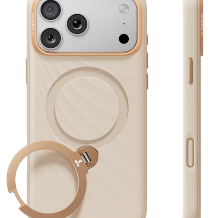 iPhone 18 Pro/17 Pro Ostand Q3 Silicone Wind Standlı Magsafe Kapak Kılıf - Turuncu 3