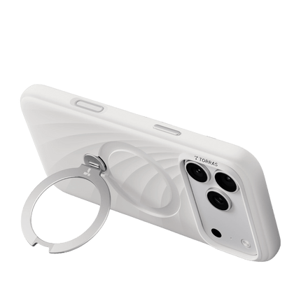 iPhone 18 Pro/17 Pro Ostand Q3 Silicone Wind Standlı Magsafe Kapak Kılıf - Beyaz 5