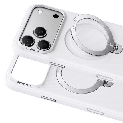 iPhone 18 Pro/17 Pro Ostand Q3 Silicone Wind Standlı Magsafe Kapak Kılıf - Beyaz 2