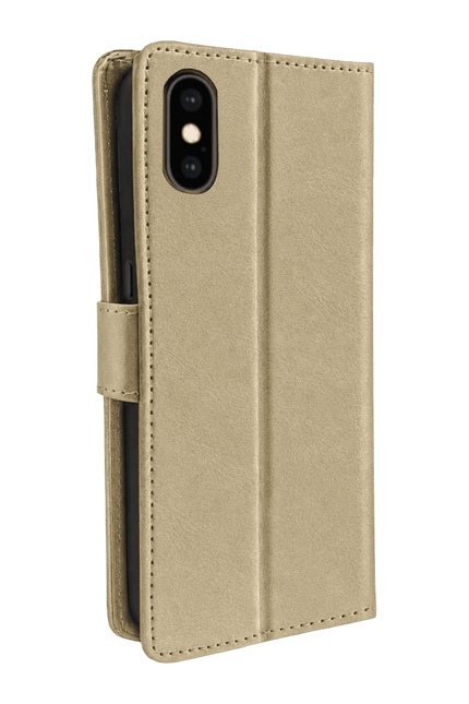 iPhone XS Trend S Plus Kapaklı Kılıf - Gold